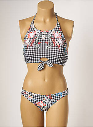 Costum de baie din două piese elasticitate top sutien modelat negru PIHA femeie
