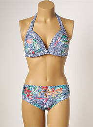 Costum de baie din două piese elasticitate top triunghiuri albastru MOONTIDE femeie