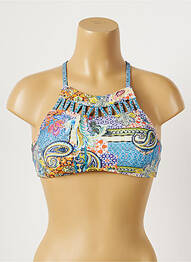 Sutien de costum de baie elasticitate top sutien modelat albastru PIHA femeie