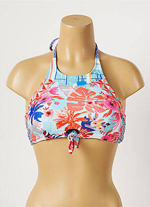 Sutien de costum de baie elasticitate top sutien modelat albastru PIHA femeie
