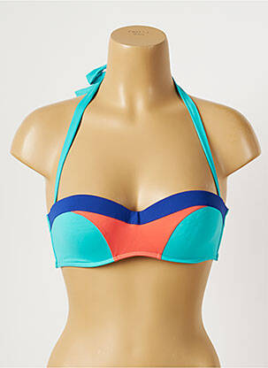 Sutien de costum de baie elasticitate top sutien push-up albastru KIWI femeie