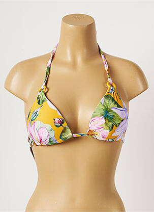 Sutien de costum de baie elasticitate top triunghiuri galben YSABEL MORA femeie