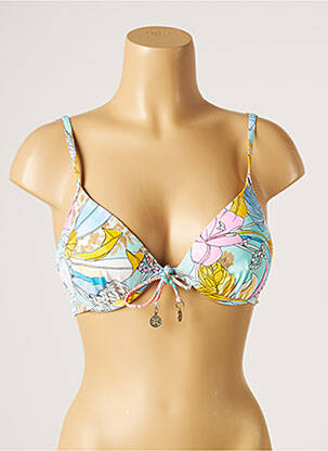 Sutien de costum de baie elasticitate top sutien modelat albastru PIHA femeie