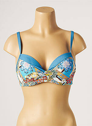 Sutien de costum de baie elasticitate top sutien modelat albastru MOONTIDE femeie