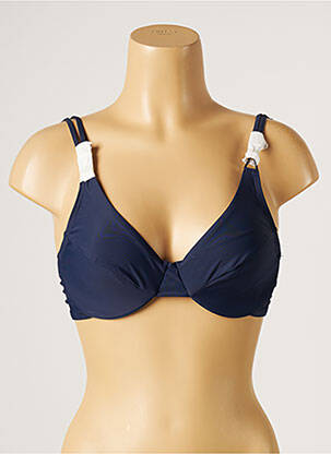 Sutien de costum de baie elasticitate sutien cupe întregi cu decolteu înalt albastru MOONTIDE femeie