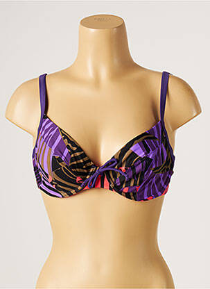 Sutien de costum de baie elasticitate sutien cupe întregi cu decolteu înalt violet PANACHE femeie