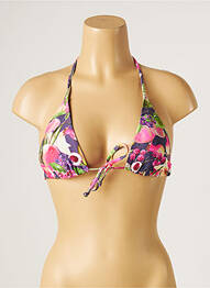 Sutien de costum de baie elasticitate top triunghiuri roz YSABEL MORA femeie
