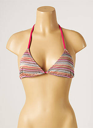 Sutien de costum de baie elasticitate top triunghiuri roz KIWI femeie