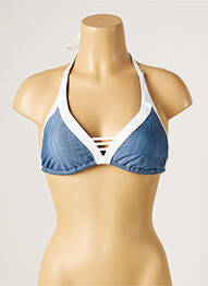 Sutien de costum de baie elasticitate sutien cupe întregi cu decolteu înalt albastru SEAFOLLY femme