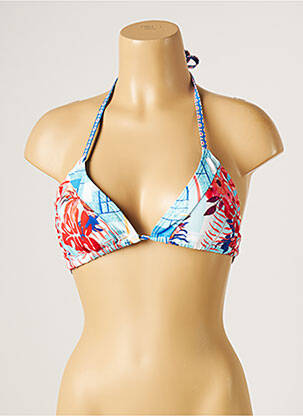 Sutien de costum de baie elasticitate top triunghiuri albastru PIHA femeie