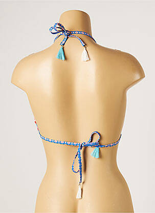 Sutien de costum de baie elasticitate top triunghiuri albastru PIHA femeie