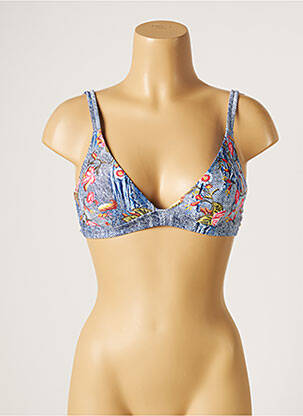 Sutien de costum de baie elasticitate top sutien modelat albastru PIHA femeie