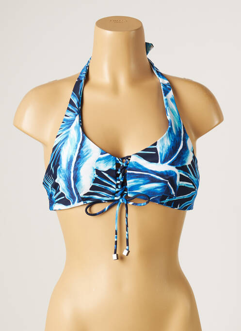 Sutien de costum de baie elasticitate sutien cupe întregi cu decolteu înalt albastru MOONTIDE femme