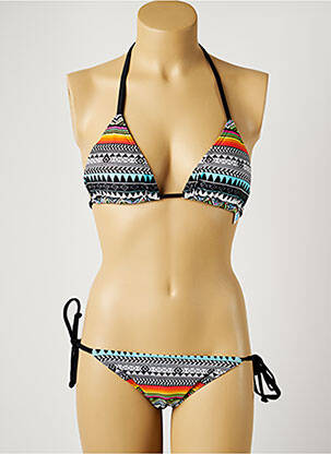 Costum de baie din două piese elasticitate top sutien modelat negru LAGON BLEU femeie