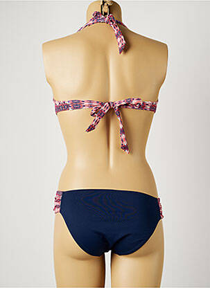 Costum de baie din două piese elasticitate top triunghiuri violet LPB femeie
