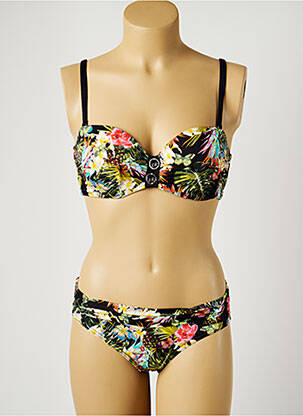 Costum de baie din două piese elasticitate top sutien modelat verde LPB femeie