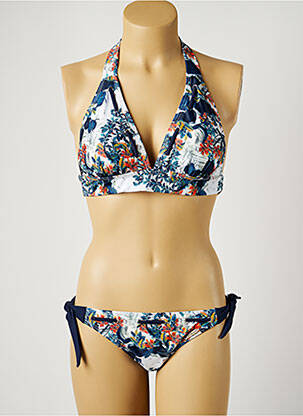 Costum de baie din două piese elasticitate top sutien modelat albastru LAGON BLEU femeie