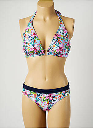 Costum de baie din două piese elasticitate top sutien modelat albastru MISS CARAÏBES femeie