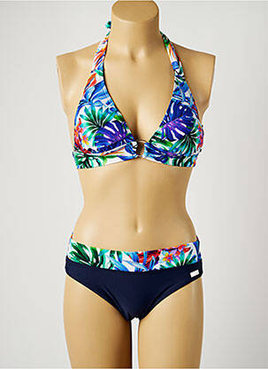 Costum de baie din două piese elasticitate top sutien modelat albastru MISS CARAÏBES femeie