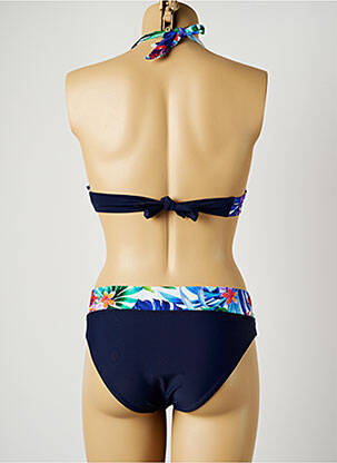 Costum de baie din două piese elasticitate top sutien modelat albastru MISS CARAÏBES femeie