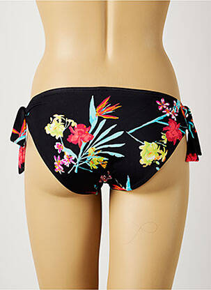 Chiloți de baie imprimeu floral bikini negru AUDELLE femeie