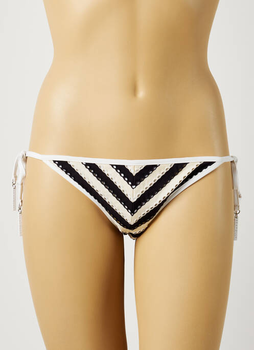 Chiloți de baie imprimeu dungi bikini bej SEAFOLLY femme