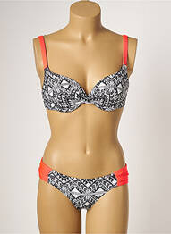 Costum de baie din două piese elasticitate top sutien modelat negru LPB femme