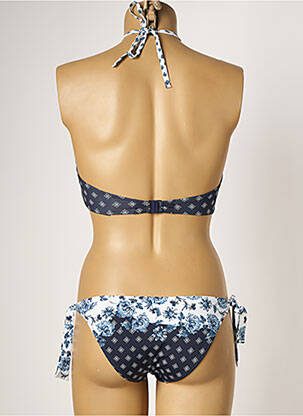 Costum de baie din două piese elasticitate top sutien modelat albastru TESSY femeie
