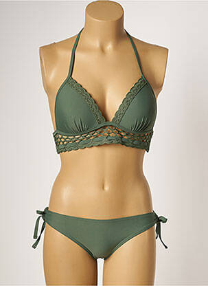 Costum de baie din două piese elasticitate top sutien modelat verde DAG ADOM femeie