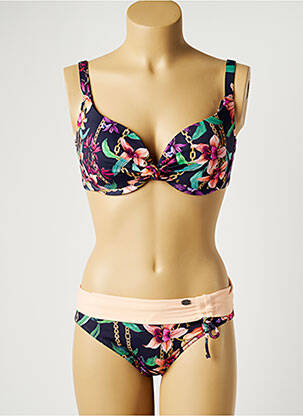 Costum de baie din două piese elasticitate top sutien modelat albastru SUN PLAYA femeie