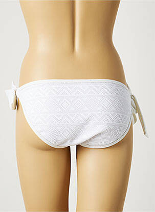 Chiloți de baie efect material satinat bikini alb LITTLE MARCEL femeie