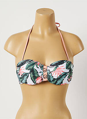 Sutien de costum de baie închidere cu legături de legat top sutien push-up verde LPB femeie