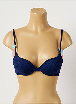 Sutien de costum de baie elasticitate top sutien push-up albastru CHERRY BEACH femeie