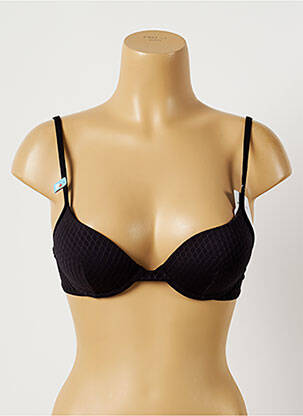 Sutien de costum de baie elasticitate top sutien push-up negru CHERRY BEACH femeie