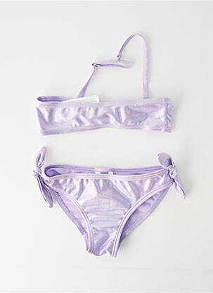 Costum de baie din două piese bretele elastice reglabile violet LOSAN fată