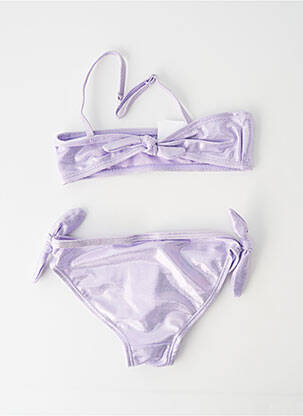 Costum de baie din două piese bretele elastice reglabile violet LOSAN fată