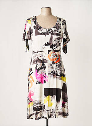 Rochie midi imprimeu floral mâneci scurte negru EROKE femeie