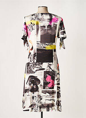 Rochie midi imprimeu floral mâneci scurte negru EROKE femeie