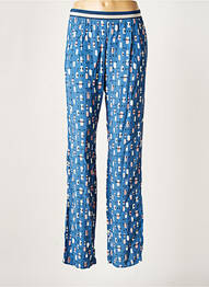 Pantalon drept țesătură crep mărime normală albastru DIVAS femme