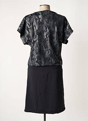 Rochie midi imprimeu fantezie mâneci scurte gri HBT femeie