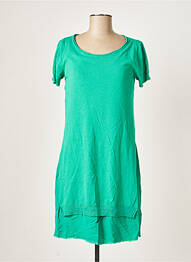 Rochie scurtă mâneci scurte mâneci scurte verde HYBRIS femeie