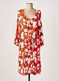 Rochie midi imprimeu floral mâneci 3/4 portocaliu GARCIA femeie