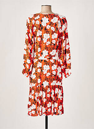 Rochie midi imprimeu floral mâneci 3/4 portocaliu GARCIA femeie