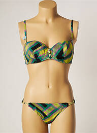 Costum de baie din două piese elasticitate top sutien modelat verde CHERRY BEACH femeie