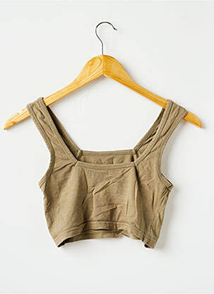 Top țesătură jersey fără mâneci verde BOOHOO femeie