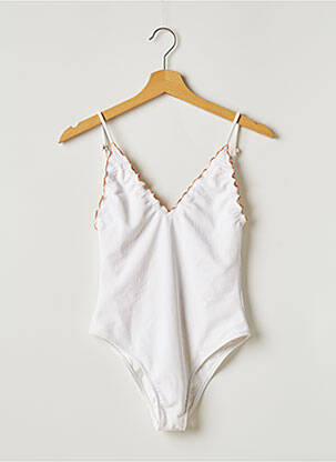 Costum de baie dintr-o singură piesă elasticitate top triunghiuri alb LOVE WAVE femeie
