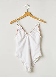 Costum de baie dintr-o singură piesă elasticitate top triunghiuri alb LOVE WAVE femeie