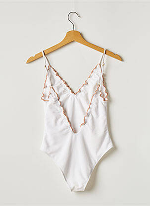 Costum de baie dintr-o singură piesă elasticitate top triunghiuri alb LOVE WAVE femeie