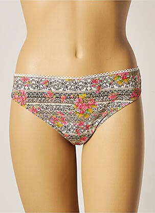 Tanga efect material satinat roz ANTIGEL femeie