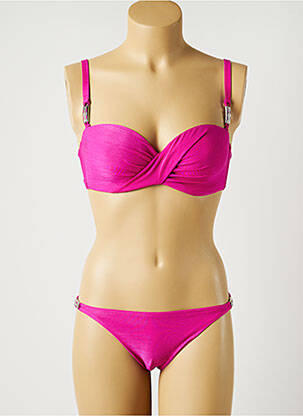 Costum de baie din două piese elasticitate top bentiță roz LISE CHARMEL femeie